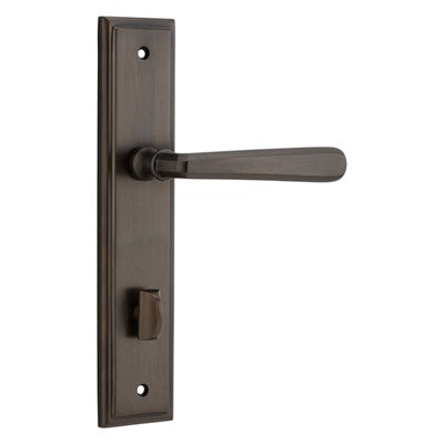 Iver Door Lever Copenhagen Stepped Privacy Pair Signature Brass CTC85mm L120xP60mm BPH237xW50mm