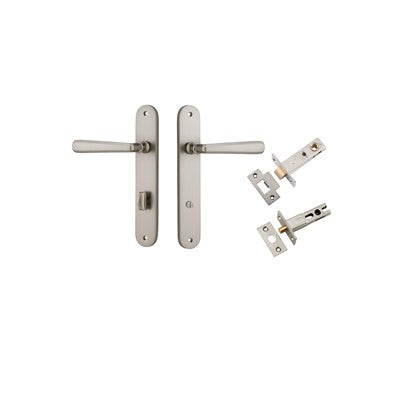 Iver Door Lever Copenhagen Oval Satin Nickel Privacy Kit