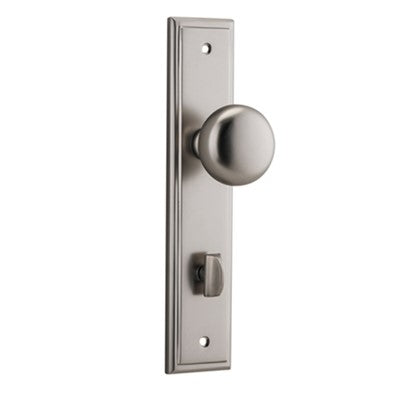 Iver Door Knob Cambridge Stepped Privacy Pair Satin Nickel CTC85mm D55xP63mm BPH237xW50mm