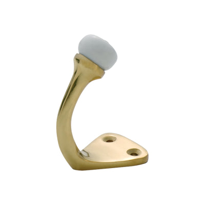 Tradco Robe Hook Porcelain Tip Polished Brass H45xP70mm