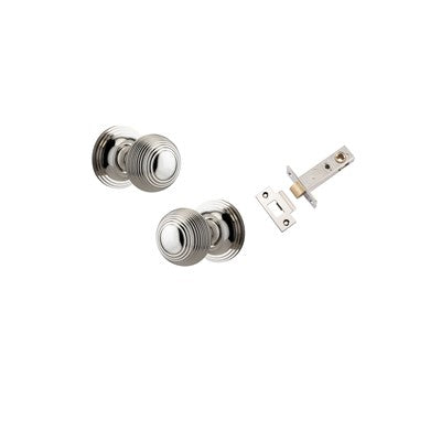 Iver Door Knob Guildford Rose Round Polished Nickel Passage Kit