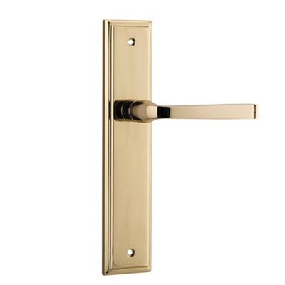 Iver Door Lever Annecy Stepped Latch Pair Polished Brass L117xP66mm BPH237xW50mm