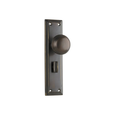 Tradco Door Knob Richmond Privacy Pair Antique Brass H200xW50xP62mm
