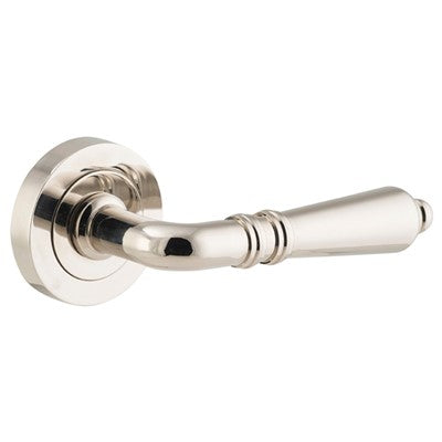 Iver Door Lever Sarlat Rose Round Concealed Fix Pair Polished Nickel L111xP56mm BPD52mm