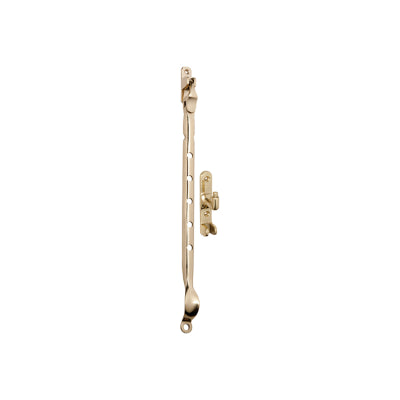 Tradco Casement Stay Sidemount Polished Brass L300mm