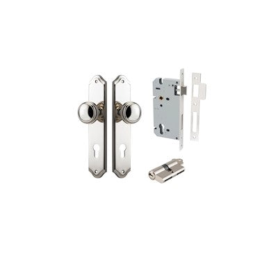 Iver Door Knob Paddington Shouldered Polished Nickel Key / Key Entrance Kit