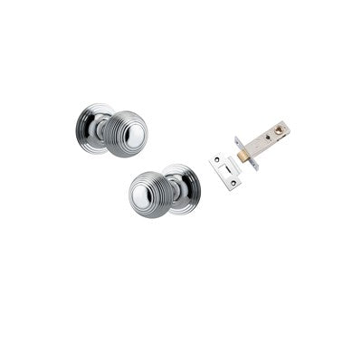 Iver Door Knob Guildford Rose Round Polished Chrome Passage Kit