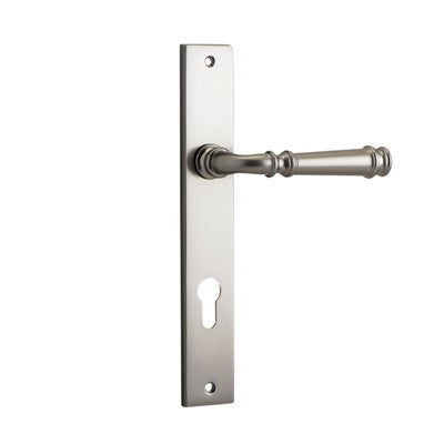 Iver Door Lever Verona Rectangular Euro Pair Satin Nickel CTC85mm L122xP56mm BPH240xW38mm