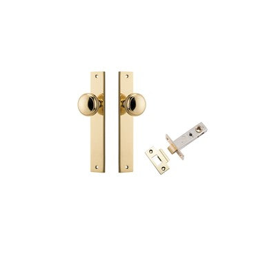 Iver Door Knob Paddington Rectangular Polished Brass Passage Kit