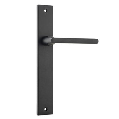 Iver Door Lever Baltimore Rectangular Latch Pair Matt Black L118xP54mm BPH240xW38mm