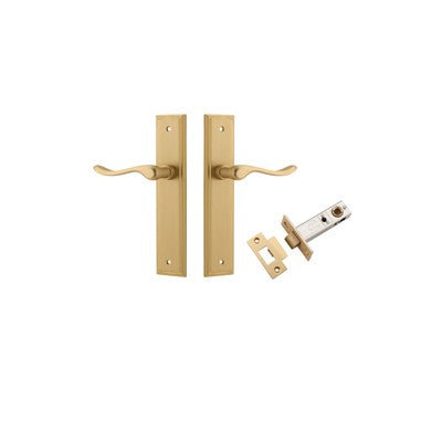 Iver Door Lever Stirling Stepped Brushed Brass Passage Kit