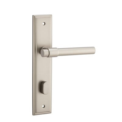 Iver Door Lever Helsinki Stepped Privacy Pair Satin Nickel CTC85mm L137xP61mm BPH237xW50mm