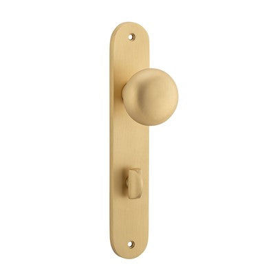 Iver Door Knob Cambridge Oval Privacy Pair Brushed Brass CTC85mm D55xP60mm BPH240xW40mm