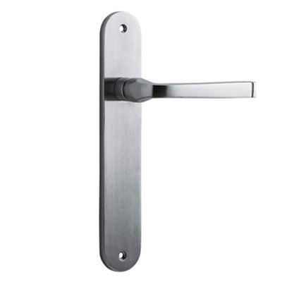 Iver Door Lever Annecy Oval Latch Pair Brushed Chrome L117xP63mm BPH240xW40mm