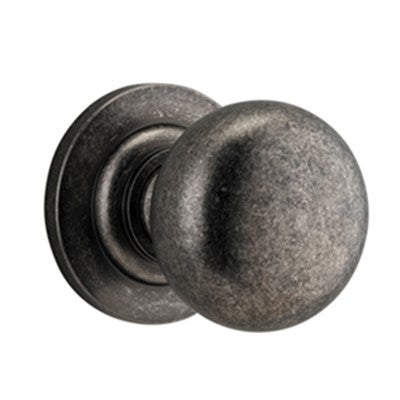 Iver Door Knob Cambridge Rose Round Concealed Fix Pair Distressed Nickel D55xP67mm BPD58mm