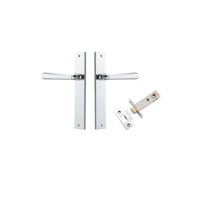 Iver Door Lever Copenhagen Rectangular Polished Chrome Passage Kit