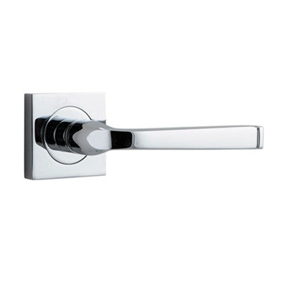 Iver Door Lever Annecy Rose Square Concealed Fix Pair Polished Chrome L117xP66mm BPH52xW52mm