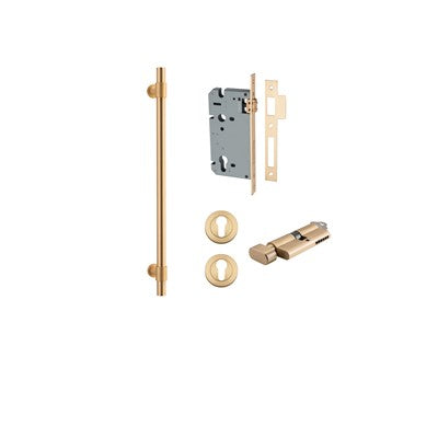 Iver Pull Handle Helsinki Brushed Brass CTC450mm Key / Thumb Entrance Kit