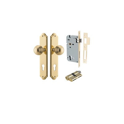 Iver Door Knob Guildford Shouldered Polished Brass Key / Key Entrance Kit