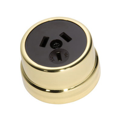 Tradco Socket Traditional Brown Mechanism Polished Brass D50xP30mm