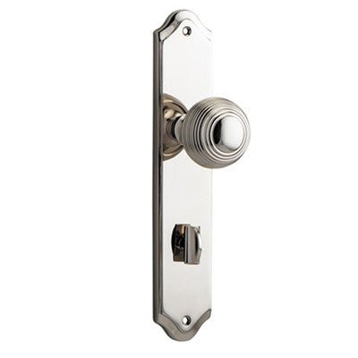 Iver Door Knob Guildford Shouldered Privacy Pair Polished Nickel CTC85mm D52xP74mm BPH250xW48mm