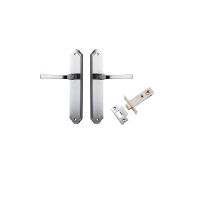 Iver Door Lever Annecy Shouldered Brushed Chrome Passage Kit