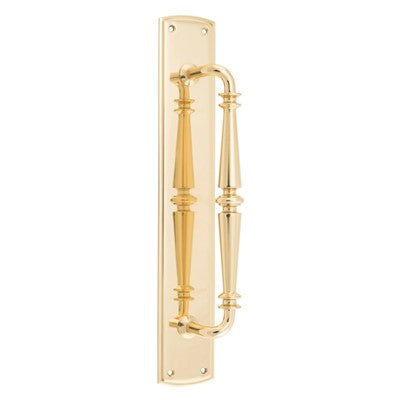 Iver Pull Handle Sarlat On Backplate Polished Brass L382xW68xP72mm