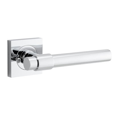 Iver Door Lever Helsinki Rose Square Polished Chrome Inbuilt Privacy Kit