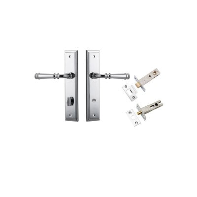 Iver Door Lever Verona Stepped Polished Chrome Privacy Kit