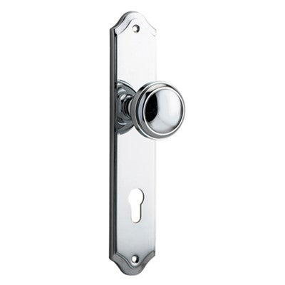 Iver Door Knob Paddington Shouldered Euro Pair Polished Chrome CTC85mm D55xP63mm BPH250xW48mm