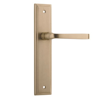 Iver Door Lever Annecy Stepped Latch Pair Brushed Brass L117xP66mm BPH237xW50mm