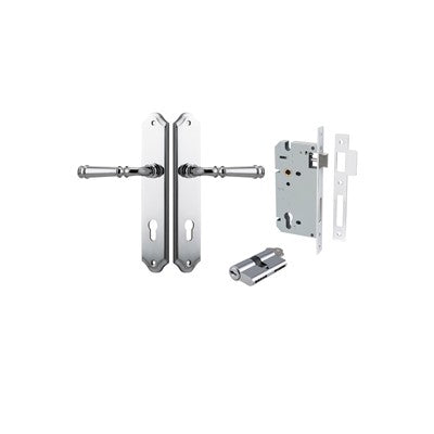 Iver Door Lever Verona Shouldered Polished Chrome Key / Key Entrance Kit