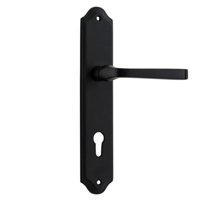 Iver Door Lever Annecy Shouldered Euro Pair Matt Black CTC85mm L117xP65mm BPH250xW48mm