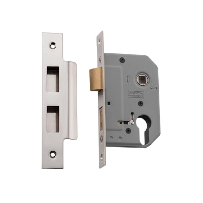 Tradco Mortice Lock Euro Polished Nickel CTC47.5mm Backset 46mm