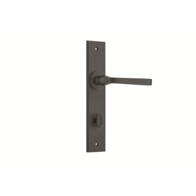 Iver Door Lever Annecy Chamfered Privacy Pair Matt Black CTC85mm L117xP65mm BPH240xW50mm