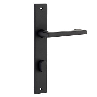 Iver Door Lever Baltimore Return Rectangular Privacy Pair Matt Black CTC85mm L128xP54mm BPH240xW38mm