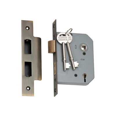 Tradco Mortice Lock 5 Lever Antique Brass CTC57mm Backset 57mm