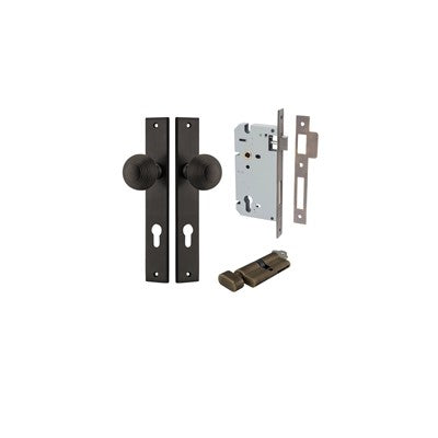 Iver Door Knob Guildford Rectangular Signature Brass Key / Thumb Entrance Kit