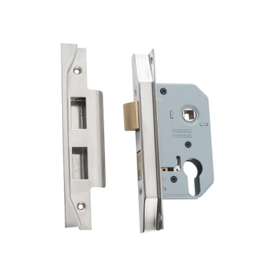 Tradco Mortice Lock Euro Rebated Satin Nickel CTC47.5mm Backset 46mm