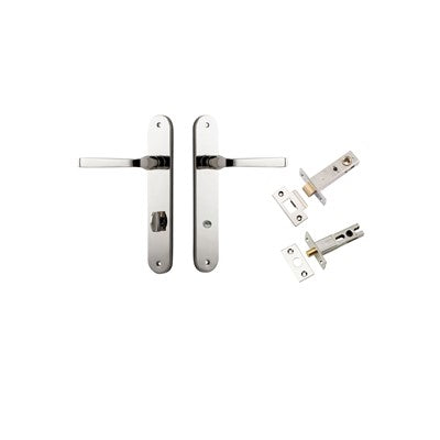 Iver Door Lever Annecy Oval Polished Nickel Privacy Kit