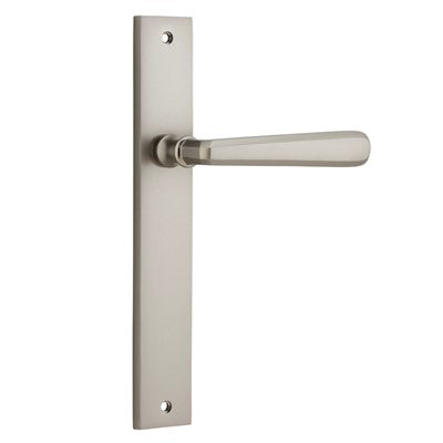 Iver Door Lever Copenhagen Rectangular Latch Pair Satin Nickel L120xP57mm BPH240xW38mm