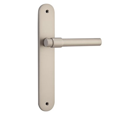 Iver Door Lever Helsinki Oval Latch Pair Satin Nickel L137xP58mm BPH240xW40mm