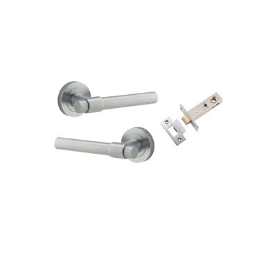 Iver Door Lever Helsinki Rose Round Brushed Chrome Passage Kit