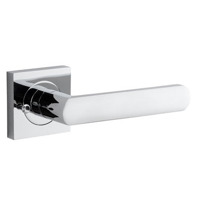 Iver Door Lever Osaka Rose Square Polished Chrome Inbuilt Privacy Kit