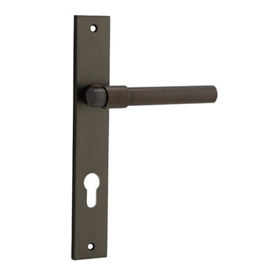 Iver Door Lever Helsinki Rectangular Euro Pair Signature Brass CTC85mm L137xP58mm BPH240xW38mm