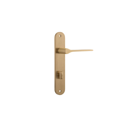 Iver Door Lever Como Oval Privacy Pair Brushed Brass CTC85mm L119xP59mm BPH240xW40mm