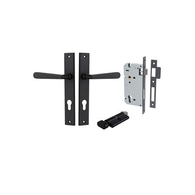 Iver Door Lever Copenhagen Rectangular Matt Black Key / Thumb Entrance Kit