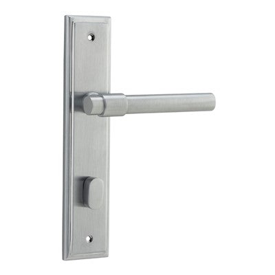 Iver Door Lever Helsinki Stepped Privacy Pair Brushed Chrome CTC85mm L137xP61mm BPH237xW50mm