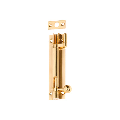 Tradco Barrel Bolt Offset Polished Brass L100xW25mm