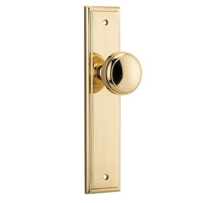 Iver Door Knob Paddington Stepped Latch Pair Polished Brass D55xP64mm BPH237xW50mm